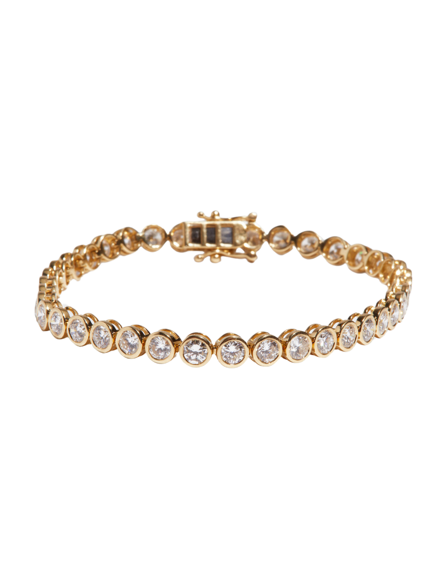 Round Bezel Lab Diamond Tennis Bracelet