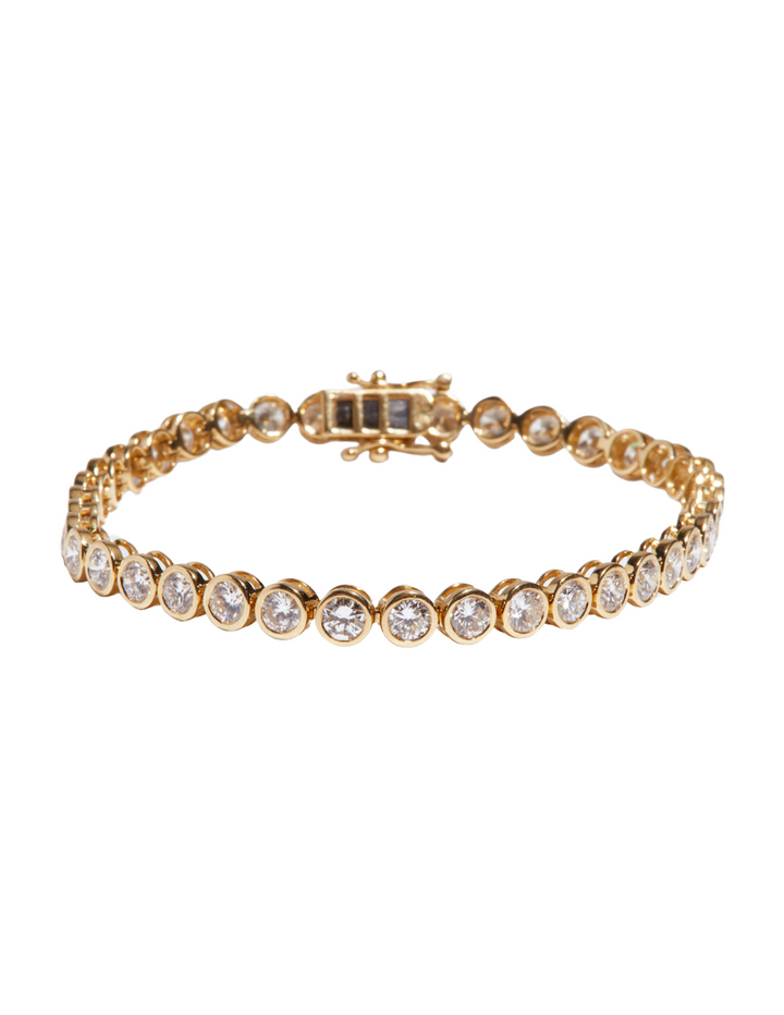 Round Bezel Lab Diamond Tennis Bracelet