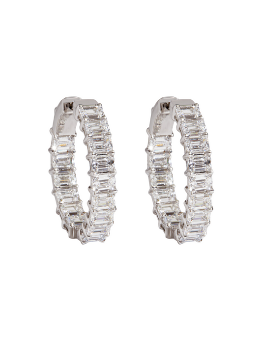 Emerald Cut Hoops