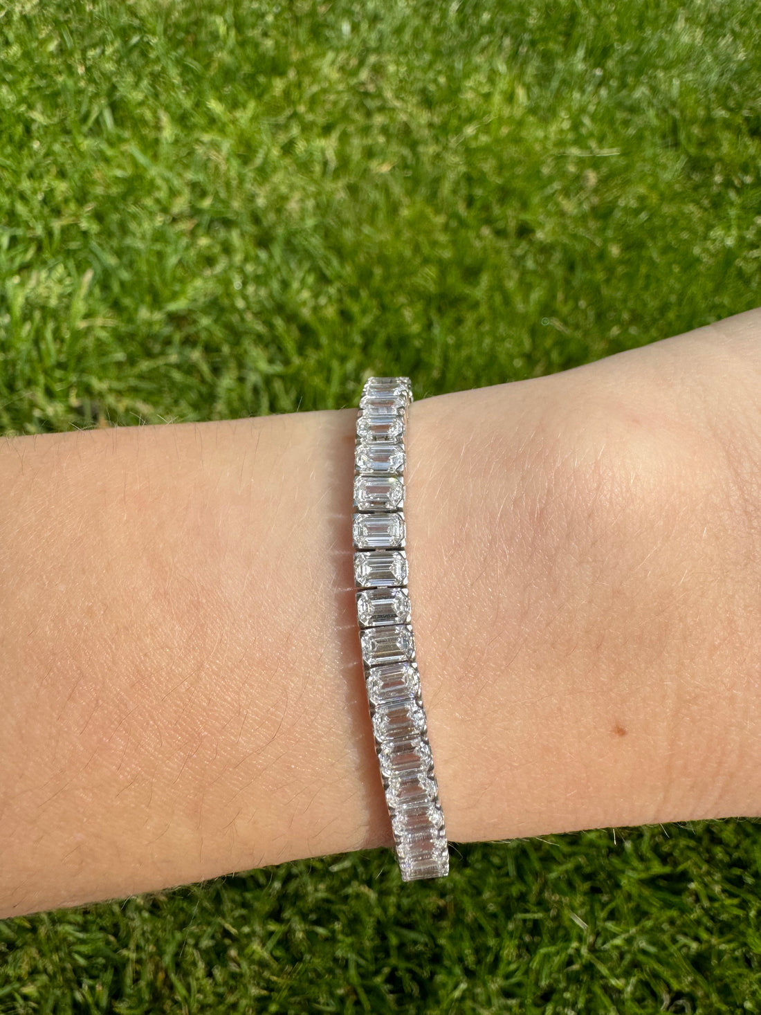 Emerald Cut Lab Diamond Tennis Bracelet - LabLove Jewelry