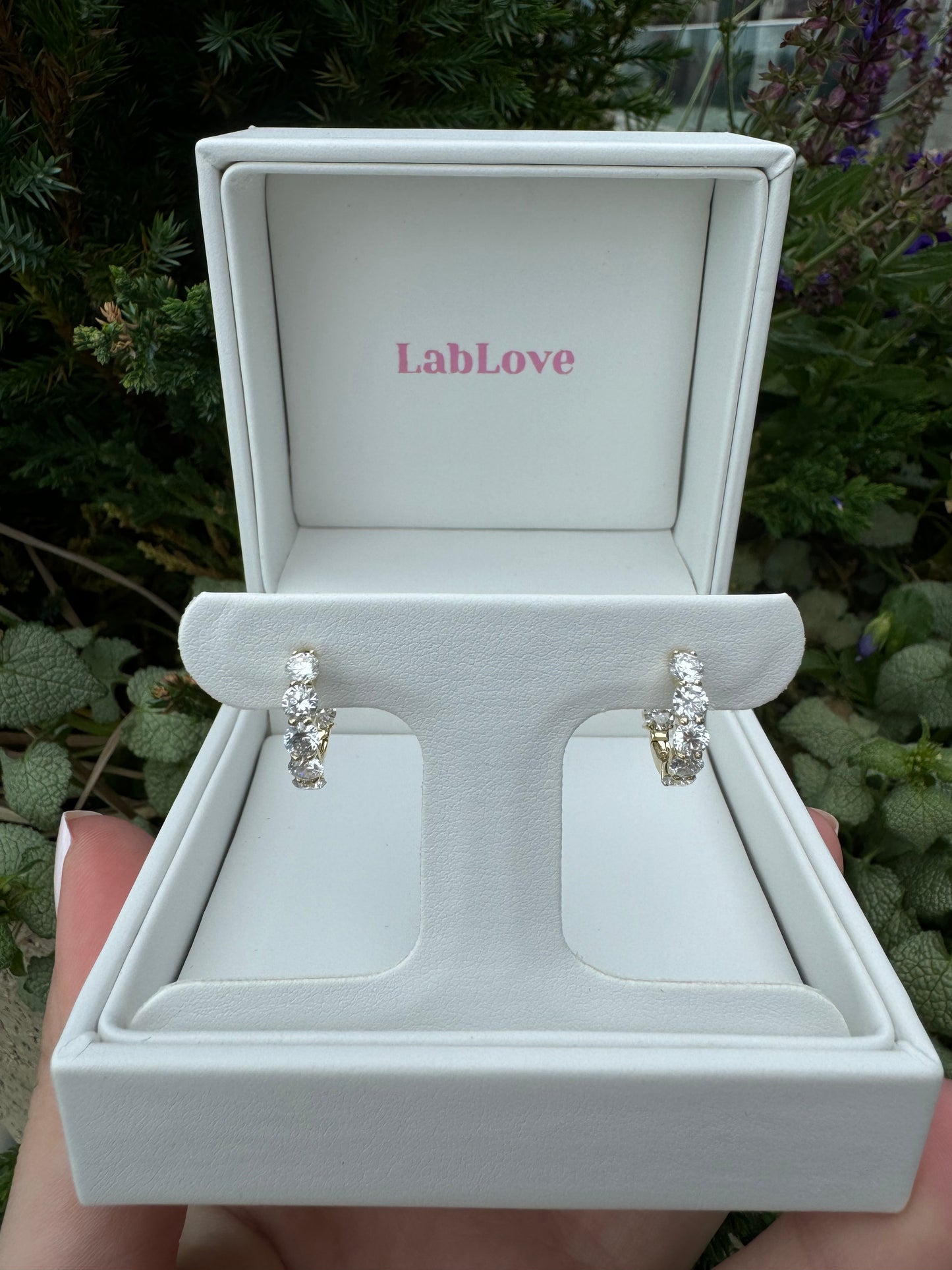 Yellow Gold Lab Diamond Small Huggies - LabLove Jewelry