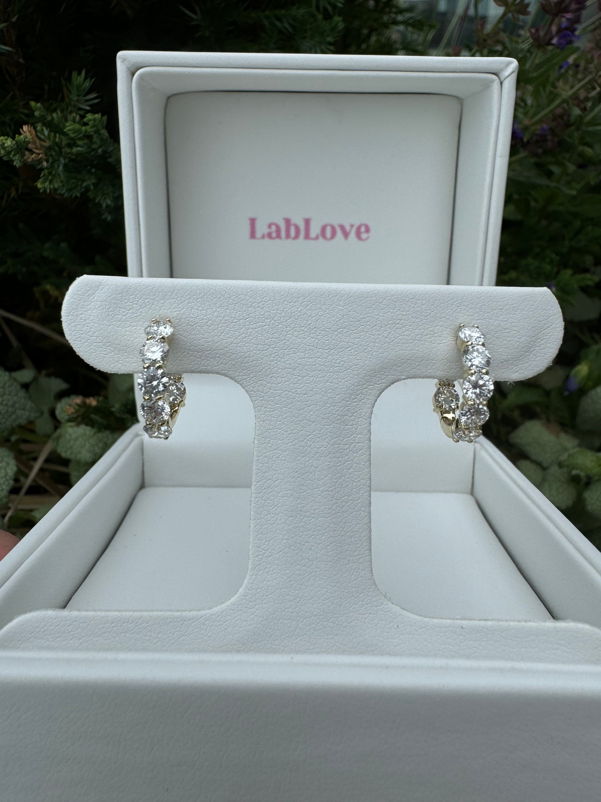 Yellow Gold Lab Diamond Small Huggies - LabLove Jewelry