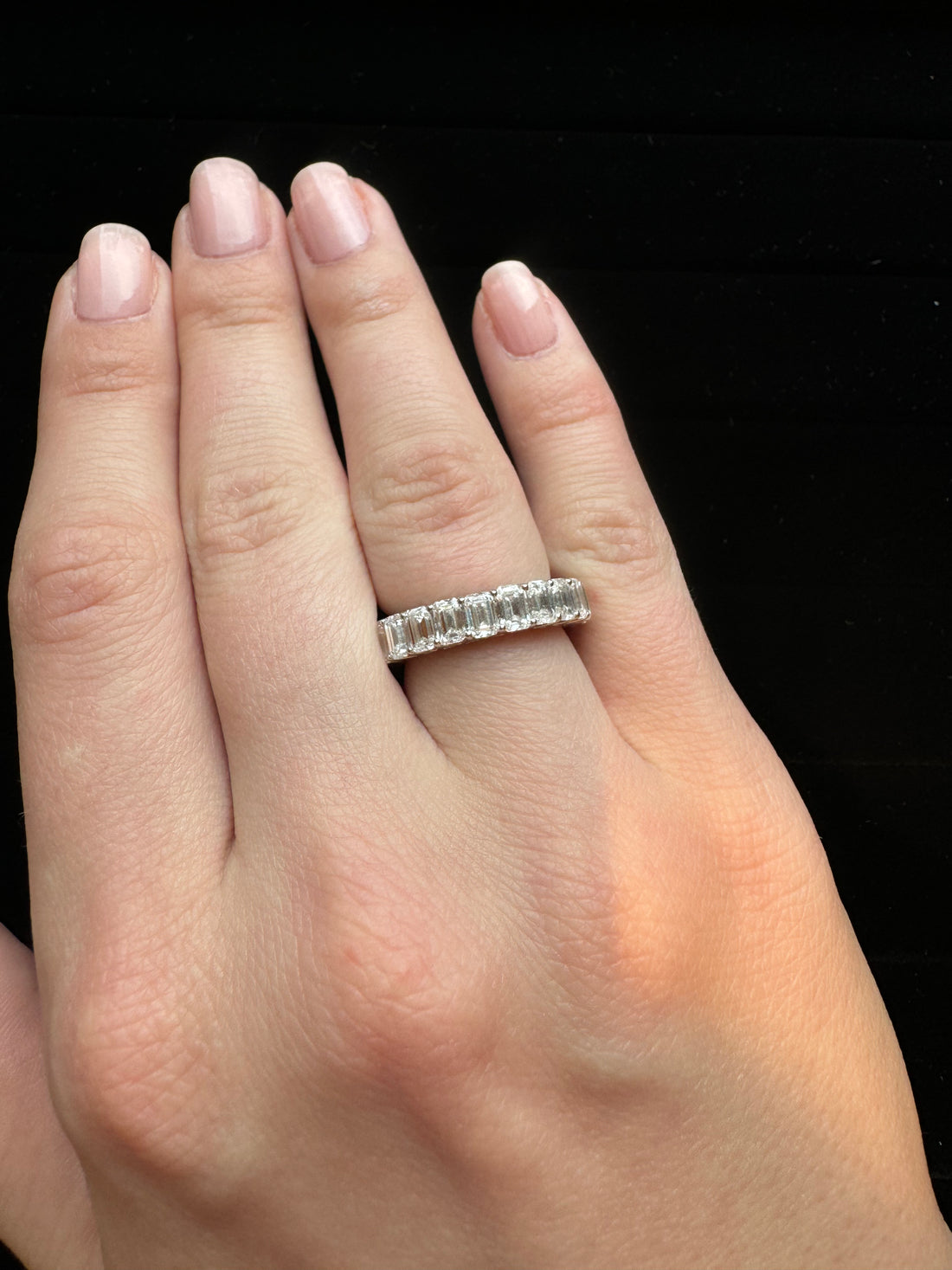 Emerald Cut Lab Diamond Eternity Band - LabLove Jewelry