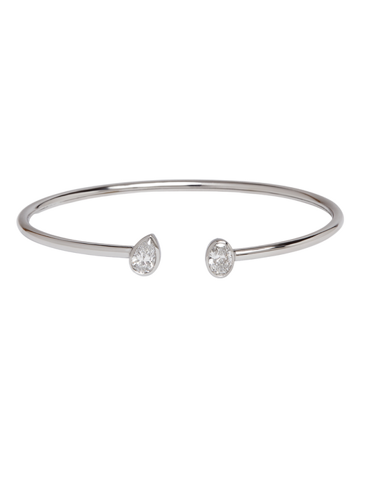 Flexible Two Stone Cuff (Pear Oval)