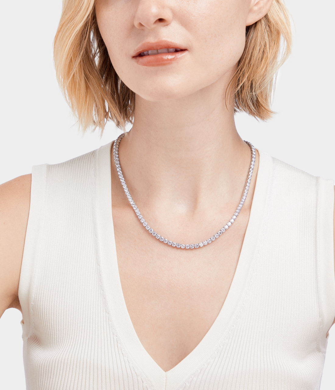 2-in-1 Lab Diamond Tennis Necklace, 25ctw